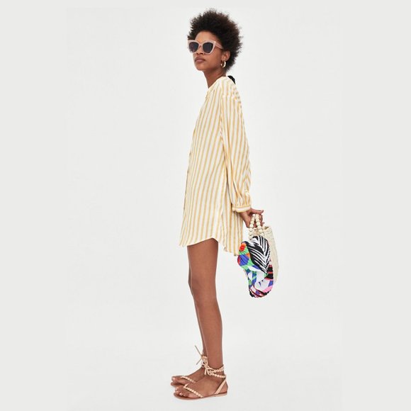 SOLD! ZARA Long Striped Shirtdress* - Picture 8 of 12